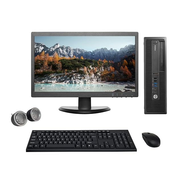 HP EliteDesk 19" HD All-in-One Desktop Computer Set | 19" HD LED Monitor | Wireless KB & Mouse| Speakers| Wi-Fi | Windows 10 Pro| MS Office)