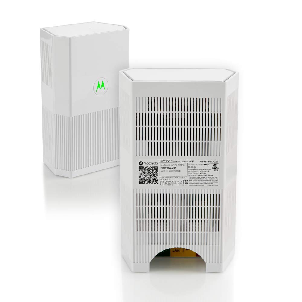 Motorola Powerful Tri-Band AC2200 WiFi Mesh System (MH7022) with Qualcomm Quad-Core Processor