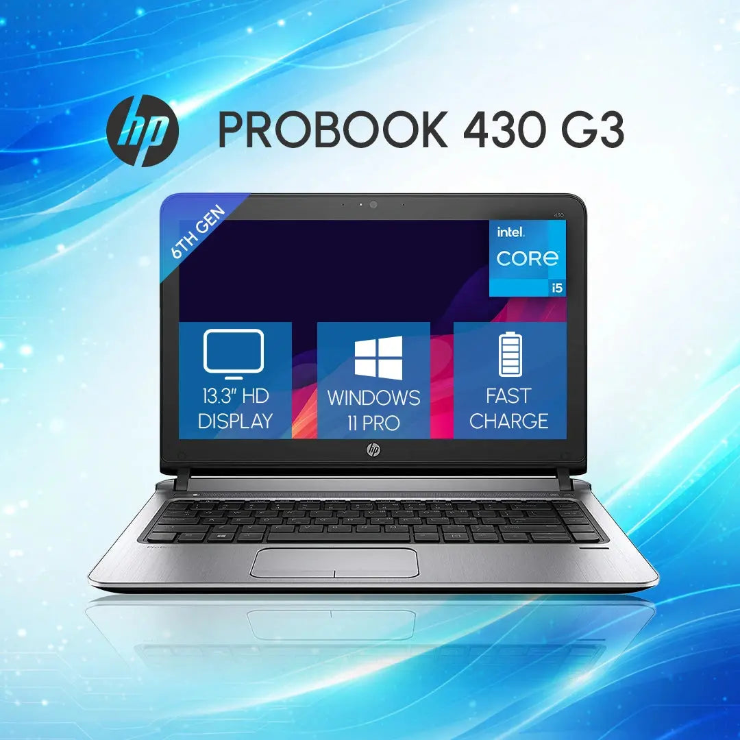 HP ProBook Laptop | 430 G3 | Intel i5-6th Gen | 13.3" HD | Win 11 Pro | Refurbished HP