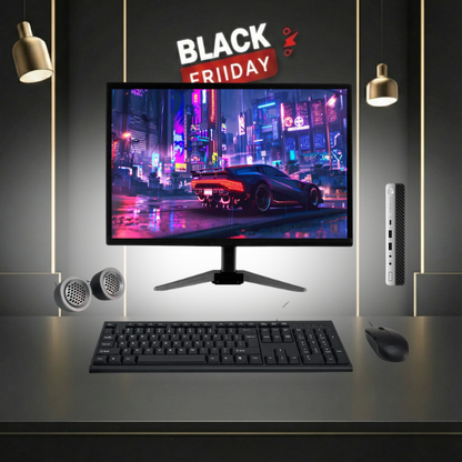 HP EliteDesk 800 G4 All-in-One Desktop Computer Set | Intel i5-8th Gen | 19" HD LED Monitor| Wired KB & Mouse| Speakers| WiFi| Windows 11 Pro | Refurbished