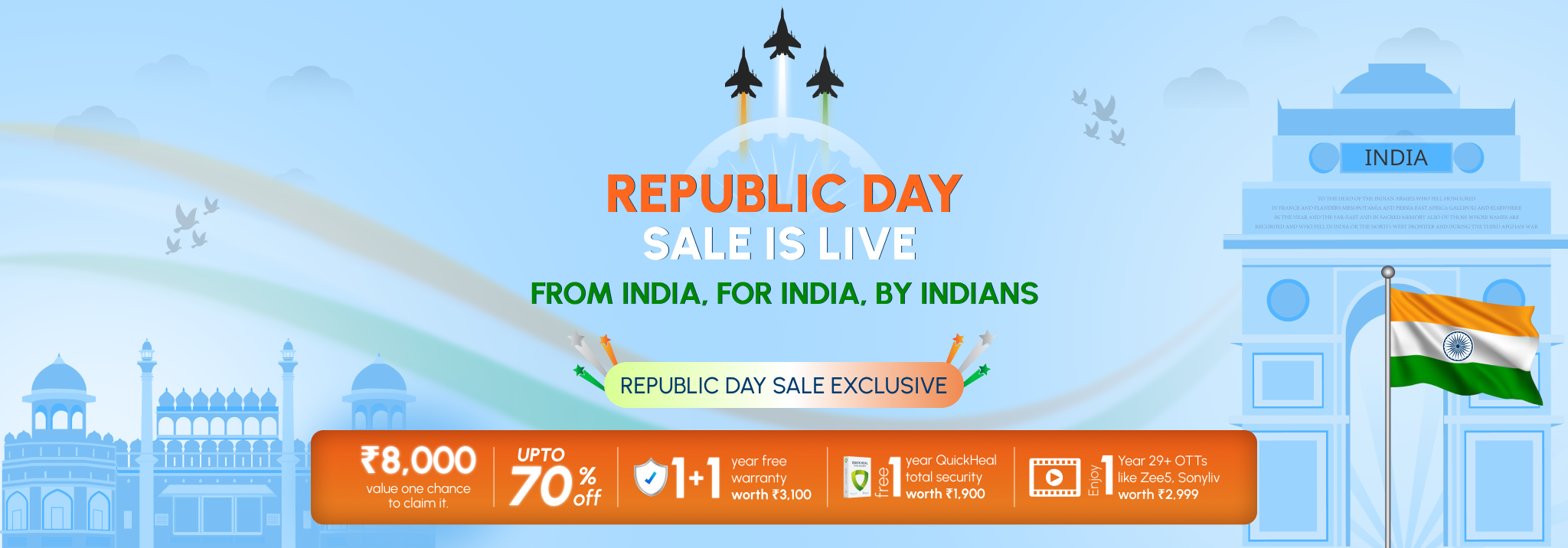 Desktop banner for Republic Day 
