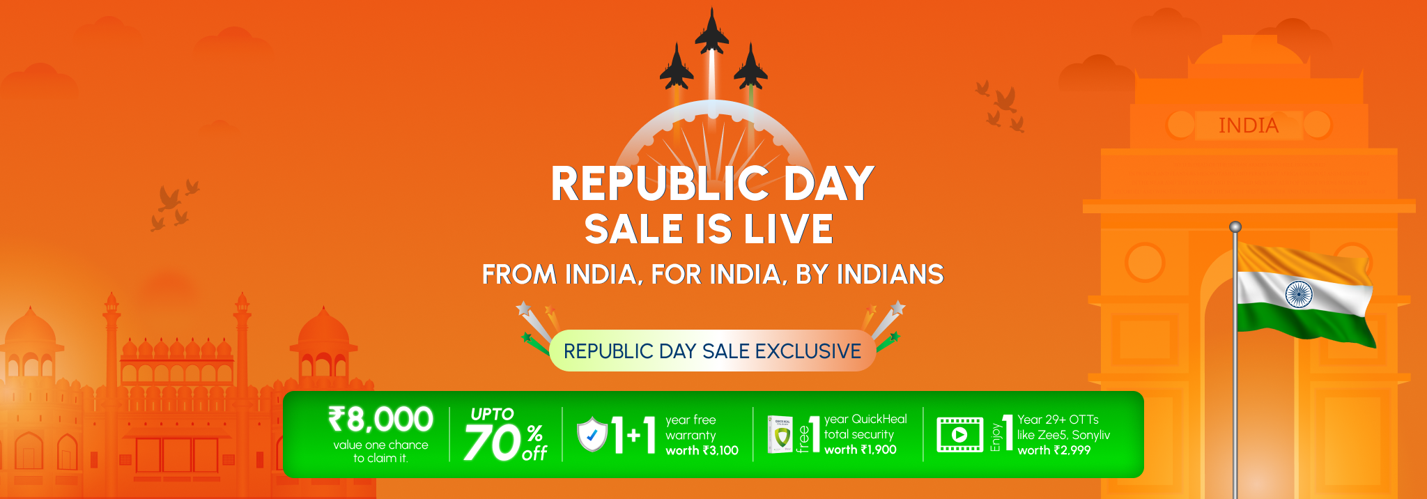 Desktop banner for Republic Day 