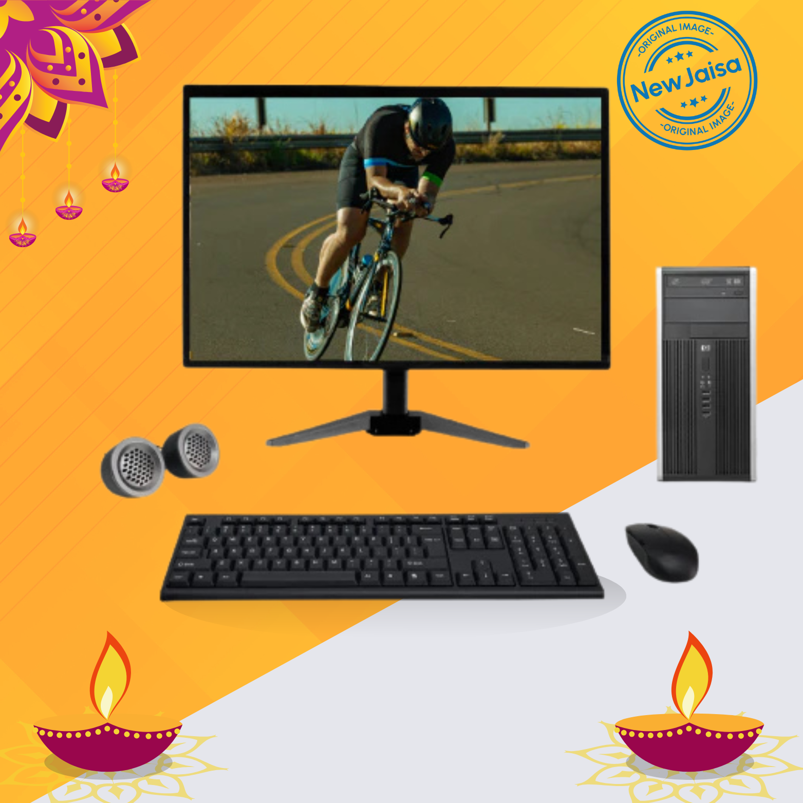 HP Compaq 6300 Micro Tower All-in-One Desktop Computer Set | Intel i3-3rd Gen | 19" HD LED Monitor | Wired KB & Mouse | Speakers | Wi-Fi | Win 10 Pro | Refurbished