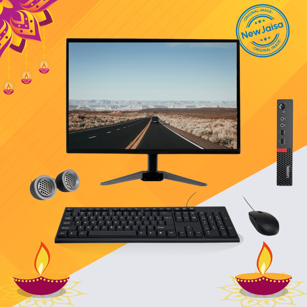 Lenovo ThinkCentre Tiny All-in-One Desktop Computer Set | Intel i5-7th Gen | 22" HD Monitor | Win 11 Pro | Refurbished