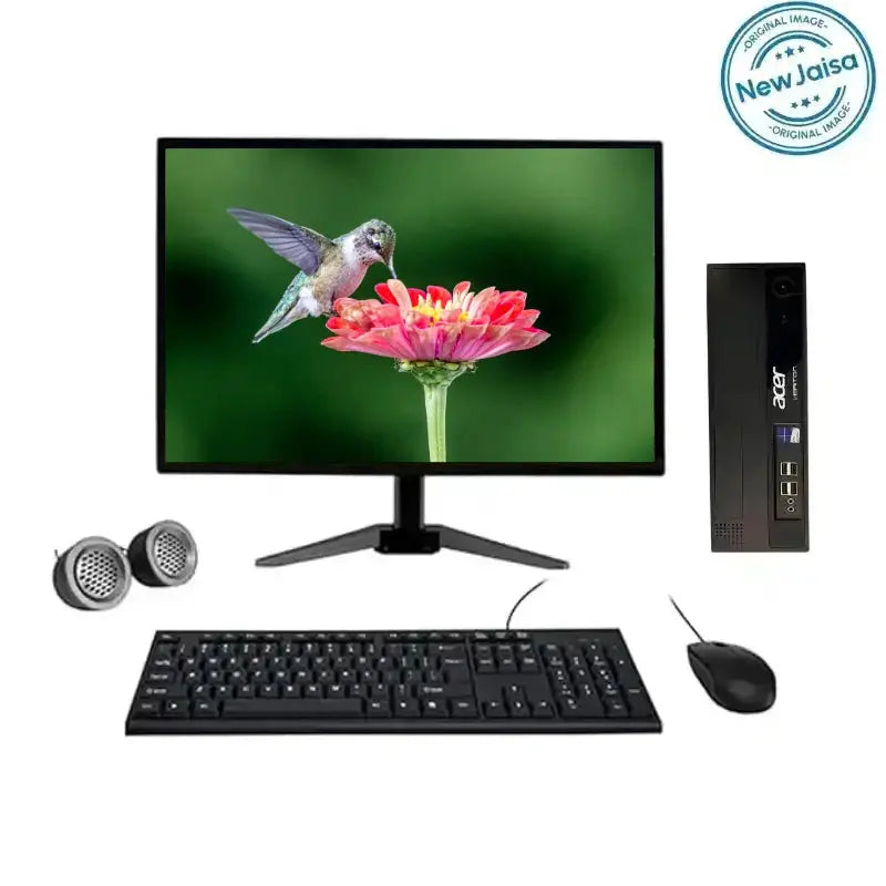 Acer Veriton M200 SFF All-in-One Desktop Computer Set | AMD Ryzen 3 Pro | 22" HD LCD Monitor | Wired KB & Mouse | Speakers | Wi-Fi | Win 10 Pro | Refurbished