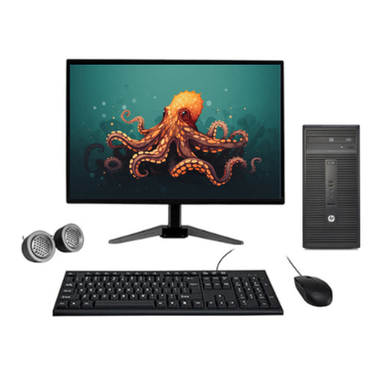 HP ProDesk 280 G1 Micro Tower All-in-One Desktop Computer Set | ‎Intel i5-4th Gen | 22" HD LED Monitor| Wired KB & Mouse | Speakers | WiFi | Windows 10 Pro | Refurbished