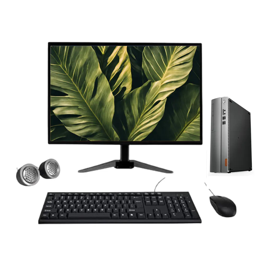 Lenovo IdeaCentre 510S Tower All-in-One Desktop Computer Set | Intel i5-7th Gen | 19" HD LCD Monitor | KB & Mouse| Speakers | Wi-Fi | Win 11 Pro | Refurbished