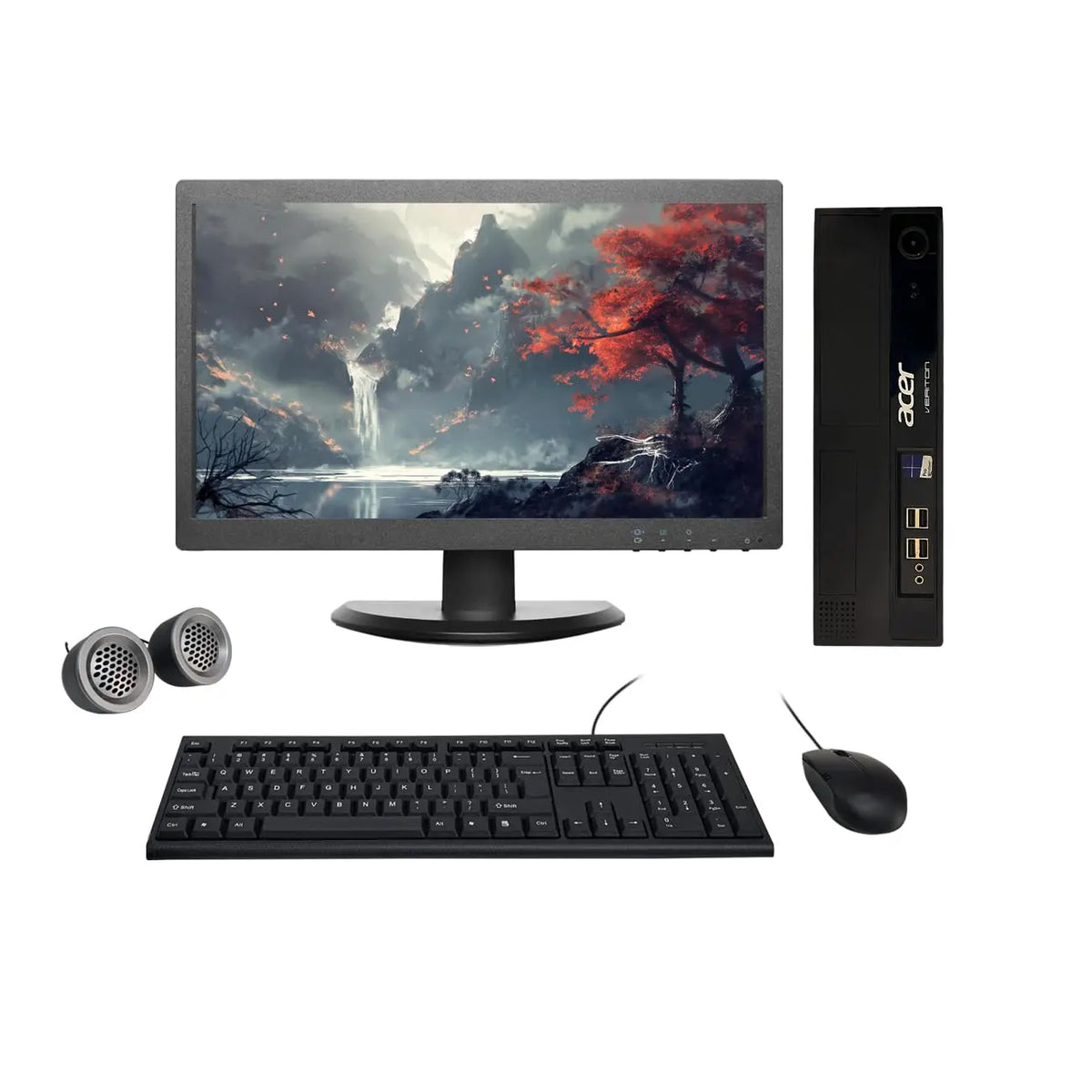 Refurbished Acer Veriton 19" HD All-in-One Desktop Computer Set | i5-4th Gen | 19" HD LED Monitor| Wired KB & Mouse | Speakers | WiFi | Windows 10 Pro | MS Office - Newjaisa