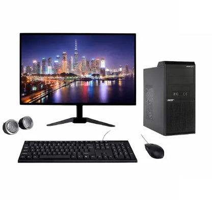 Acer M200 MicroTower All-in-One Desktop Computer Set | Intel i3-8th Gen | 19" HD LCD Monitor | Wired KB & Mouse | Speakers | Wi-Fi | Win 11 Pro | Refurbished