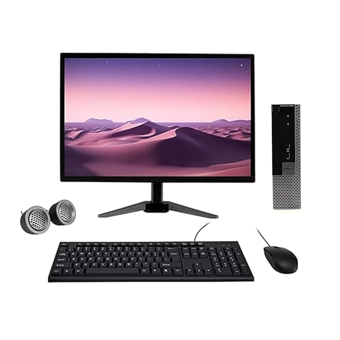 Refurbished Dell OptiPlex 9020 19" HD All-in-One Desktop Computer Set | i3-4th Gen | 19" HD LED Monitor| Wired KB & Mouse | Speakers | WiFi | Windows 10 Pro | MS Office - Newjaisa