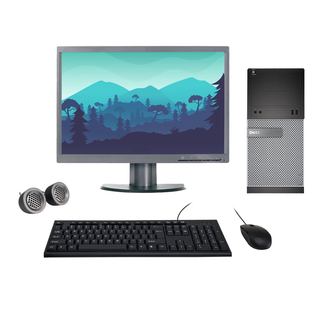 Refurbished Dell Optiplex All-in-One Desktop Computer Set | i3-2nd Gen | 22" Monitor | Wired KB & Mouse | Win 10 Pro | MS Office - Newjaisa