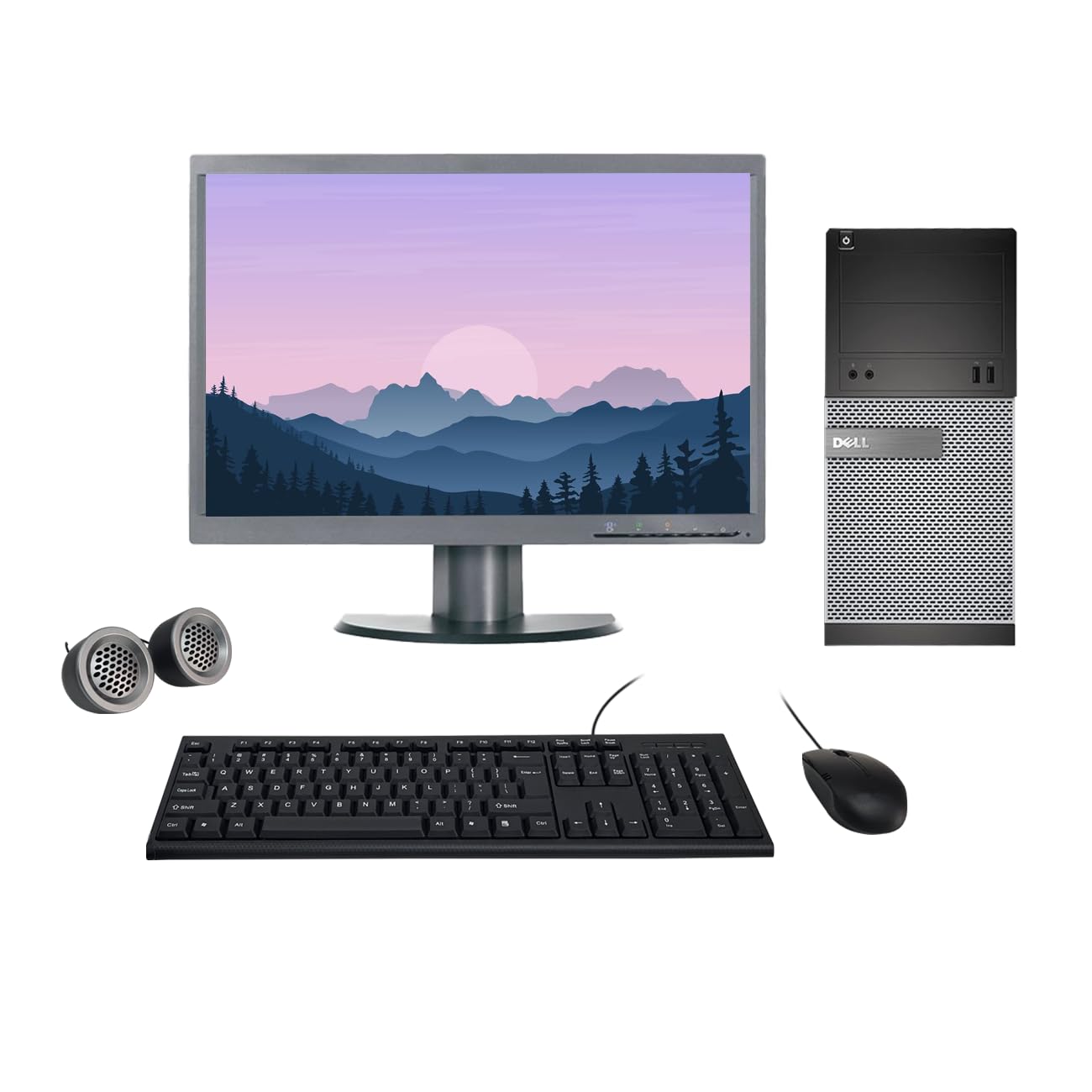Refurbished Dell Optiplex All-in-One Desktop Computer Set | i5-2nd Gen | 22" Monitor | Wired KB & Mouse | Win 10 Pro | MS Office - Newjaisa