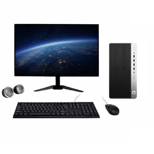 HP ProDesk 400 G5 SFF All-in-One Desktop Computer Set | Intel i7-8th Gen |22" HD LCD Monitor |Wired KB & Mouse | Speakers | Wi-Fi | Win 11 Pro | Refurbished