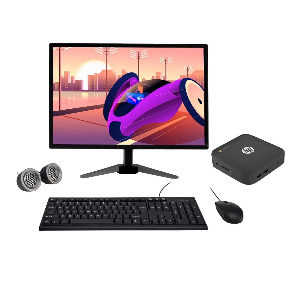 Refurbished HP All-in-One Desktop Computer Set | Intel Core i7 4th Gen | 19" HD LED Monitor | Wired KB & Mouse | Speakers| Wi-Fi | Windows 10 Pro | MS Office - Newjaisa