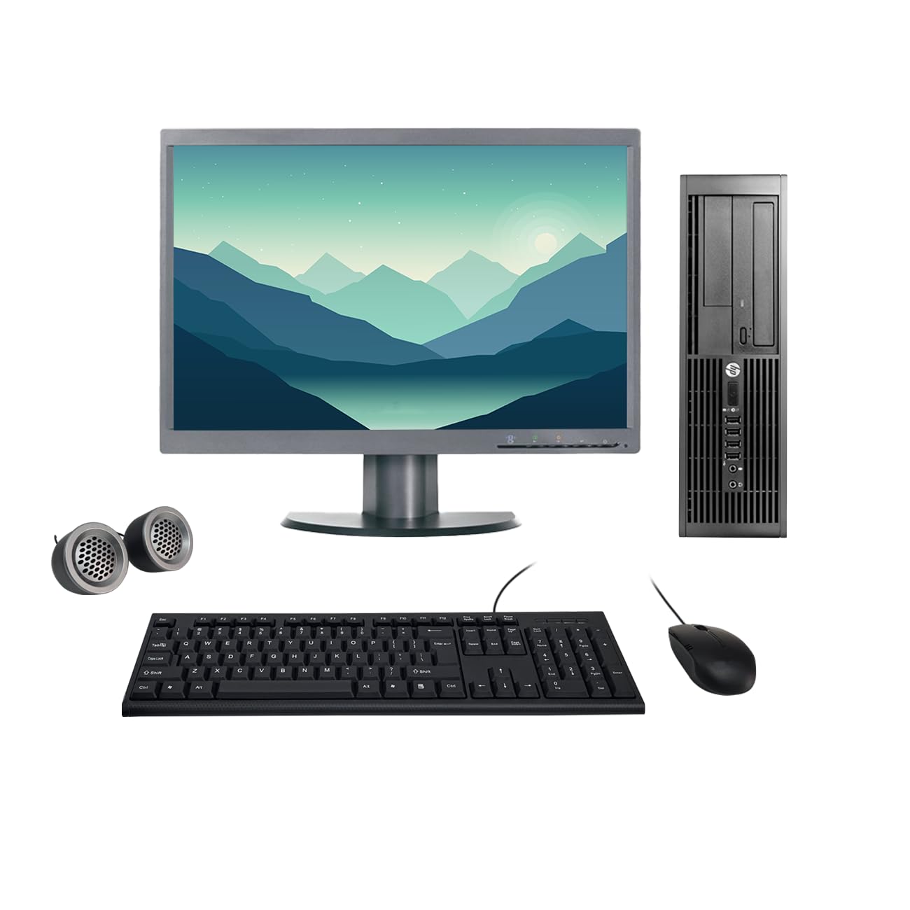 HP Compaq Pro 22" HD All-in-One Desktop Computer Set | i5-2nd Gen | 22" HD LED Monitor| Wired KB & Mouse| Speakers| WiFi| Windows 10 Pro| MS Office - Newjaisa