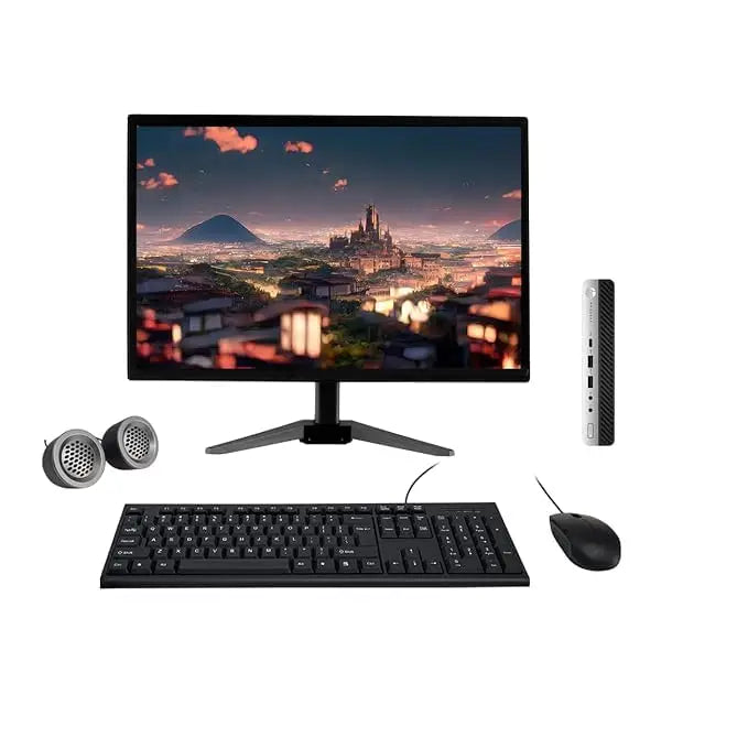 Refurbished HP ProDesk 19" HD All-in-One Desktop Computer Set | Intel Core i5 7th Gen | 19" HD LED Monitor | Wired KB & Mouse | Speakers| Wi-Fi | Windows 11 | MS Office - Newjaisa