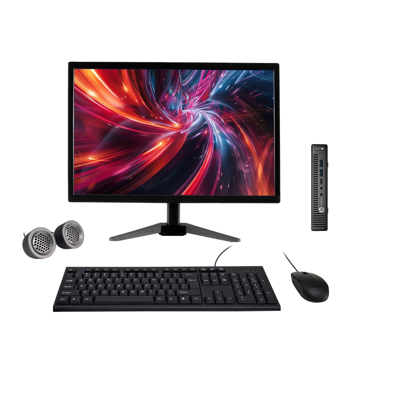 Refurbished HP ProDesk 600 G2 19" HD All-in-One Desktop Computer Set | Intel Core i5 6th Gen | 19" HD LED Monitor | Wired KB & Mouse | Speakers| Wi-Fi | Windows 10 Pro | MS Office - Newjaisa