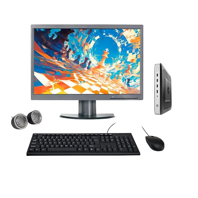 Refurbished HP T630 All in One Desktop Computer Set | AMD GX 420GI | 22" HD LED Monitor| Wired KB & Mouse | Speakers | WiFi | Windows 10 Pro | MS Office - Newjaisa