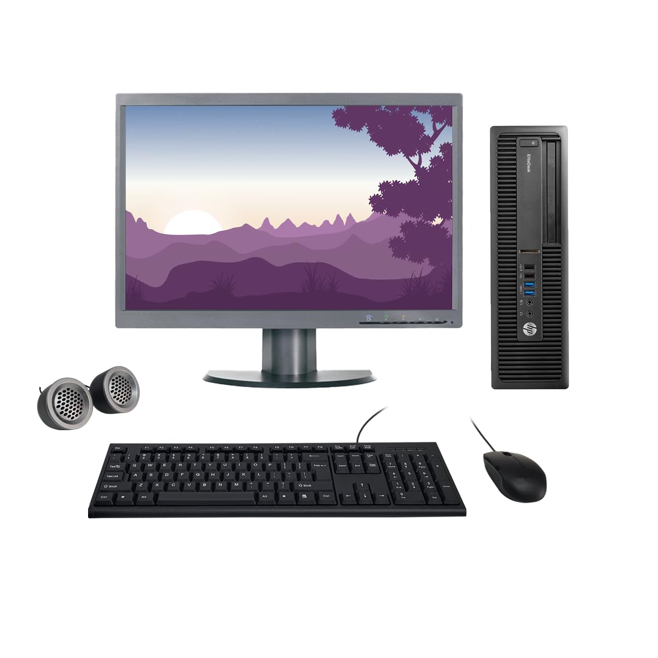 Refurbished HP EliteDesk All-in-One Desktop Computer Set | AMD A10 | 22" HD LED Monitor | Wired KB & Mouse | Speakers | Wi-Fi | Windows 10 Pro| MS Office - Newjaisa
