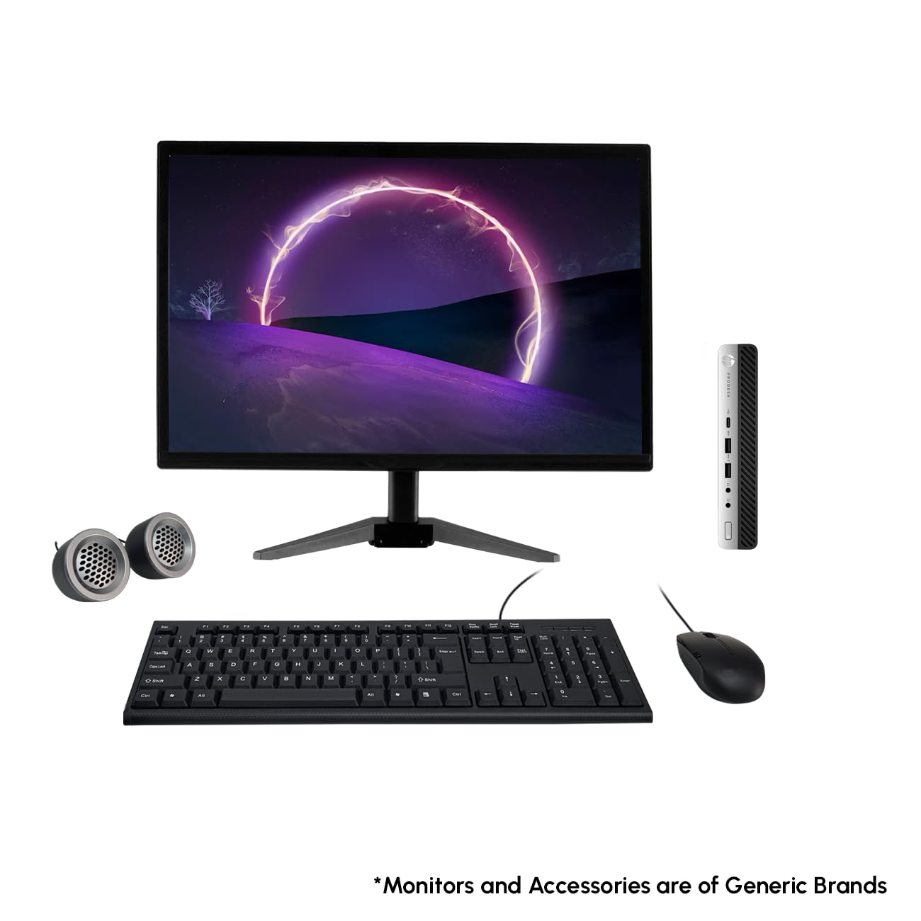 Refurbished HP ProDesk 600 G3 19" HD All-in-One Desktop Computer Set | Intel Core i5 7th Gen | 19" HD LED Monitor | Wired KB & Mouse | Speakers| Wi-Fi | Windows 11 | MS Office - Newjaisa
