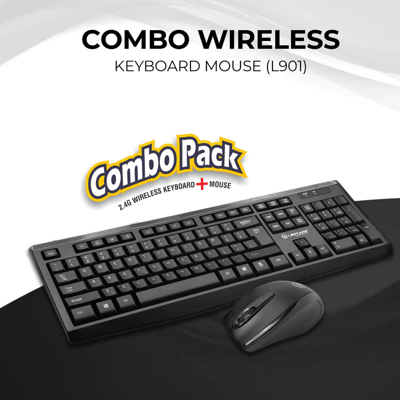 Wireless Combo 104 Key Keyboard + Mouse 1200dpi - non Multimedia - Newjaisa