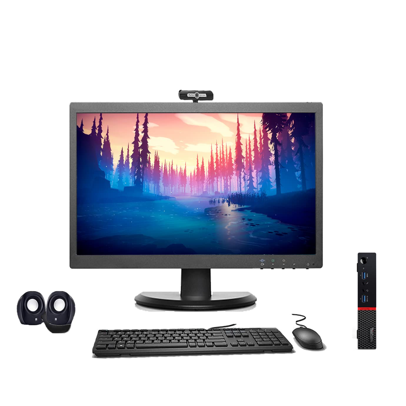 Refurbished Lenovo ThinkCentre Full Set Tiny | i5-6th Gen | 19" Monitor | Win 10 Pro - Newjaisa